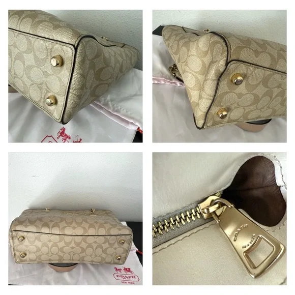 COACH Signature Ava Chain Tote Leather Handbag Shoulder Bag - Picture 14 of 15